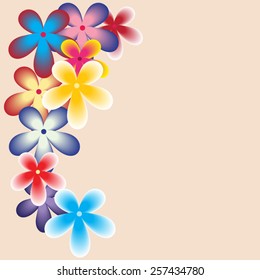 Vector abstract background, Floral decorative border corner pattern for card design 