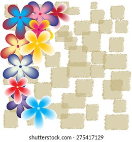 Vector abstract background, Floral decorative border corner pattern for card design 