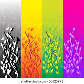 Vector abstract background with floral elements