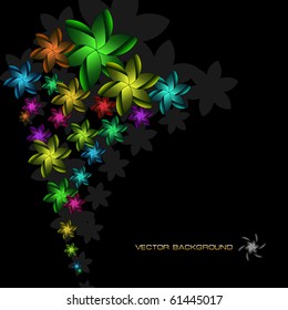 Fondo abstracto vectorial. Ilustración floral.