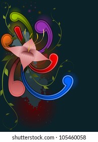 Vector abstract background with floral ornament