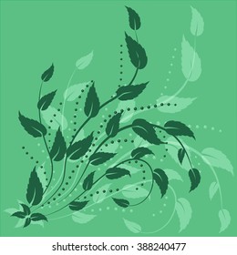vector abstract background of floral pattern on green