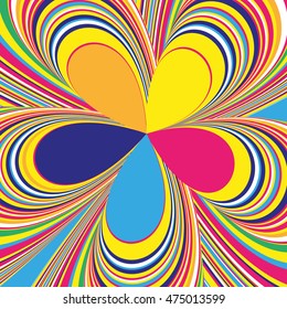 Vector abstract background, flower decorative optical illusion