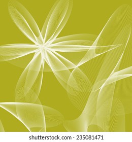 Vector abstract background with flowers of white lines