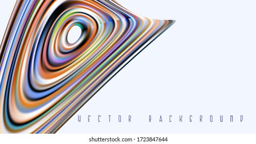 Vector abstract background with flowing round shape. Fluid motion effect. Trendy design for poster, business card, cover, presentation, banner.