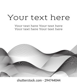 Vector abstract background for flyer, blank, card, banner, invitation, brochure cover design template. Black wave design element with copyspace for your text.