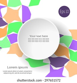 Vector abstract background for flyer, blank, card, banner, invitation, brochure cover design template. Colorful geometric design element with space for your text.