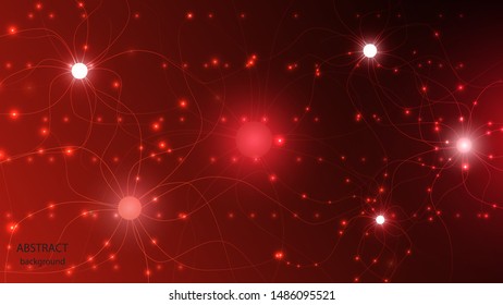 Vector abstract background in the form of glowing nerve cells and fibers. EPS 10.