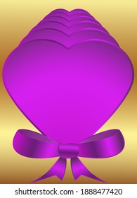 
vector abstract background in the form of pink heart and bow for design of romantic cards