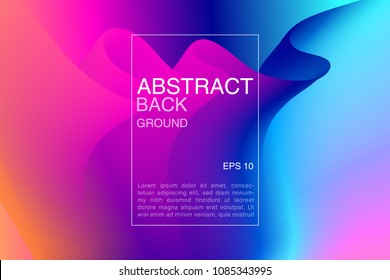 Vector abstract background. Fradient fluid wavy effect backdrop. Colorful texture with wavy motif. Banner, flyer, cover template design.