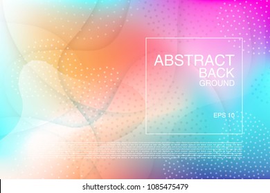 Vector abstract background. Fradient fluid wavy effect backdrop. Colorful texture with wavy amd dotted motif. Banner, flyer, cover template design.