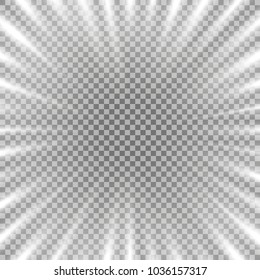 Vector abstract background with free space in the center, light effect on transparrent background, white color