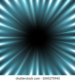 Vector abstract background with free space in the center, light effect on black background, aqua color