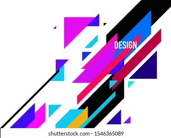 Vector abstract background. Geometric composition of purple, yellow, pink and blue rectangles. EPS10.