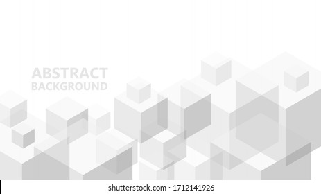 Vector abstract background with geometric gray cubes. Modern abstract geometric background with grey cubes. An excellent advertising poster, print, template for business report. 3D vector