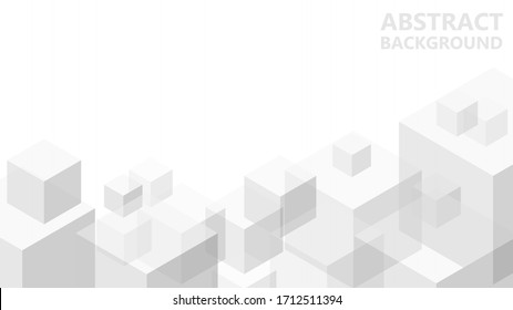 Vector abstract background with geometric gray cubes. Modern abstract geometric background with grey cubes. An excellent advertising poster, print, template for business report. 3D vector