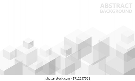 Vector abstract background with geometric gray cubes. Modern abstract geometric background with grey cubes. An excellent advertising poster, print, template for business report. 3D vector