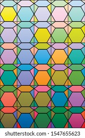 Vector Abstract background from geometric shapes. Stained glass window