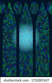 Vector Abstract background from geometric shapes. Stained glass window