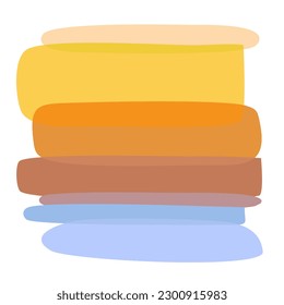 Vector abstract background with geometric shapes isolated on white background. Summer concept. Colors of seashore. Yellow sun, blue sea and beige sand.