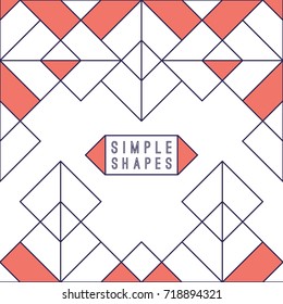 vector abstract background with geometric shapes, triangles and squares