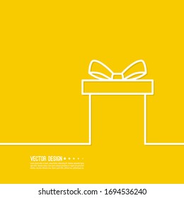 Vektorillustration abstrakter Hintergrund mit Geschenkbox und Band. Feriengrafik.