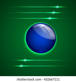 Vector abstract background with glass round sphere button