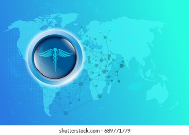 Vector abstract background global health care pharmacy design concept