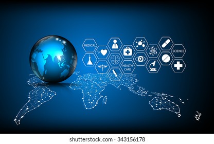 Vector Abstract Background Global Technology Medical Innovation Concept