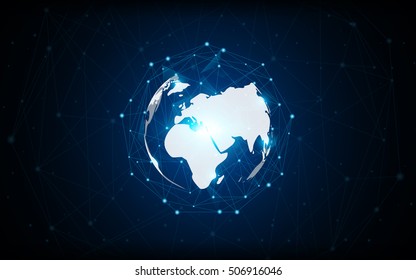 vector abstract background global world connection concept hi tech design