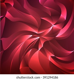 Vector abstract background. Glossy swirl triangles. Vector colorful geometrical  illustration.