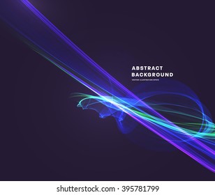 Vector Abstract Background. Glow Lines.