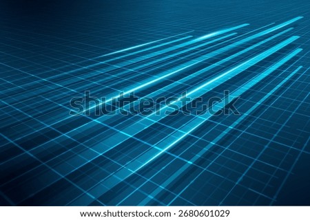 Vector Abstract background with glowing lines, dynamic arrows, and fast motion. Hight Speed lights forward movement. Futuristic digital technology design. Data flow, network, business growth concept.
