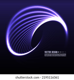 Vector abstract background with glowing wave swirls in motion. The concept of the movement of neon curves and spirals. Techno design.