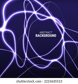 Vector abstract background with glowing wave swirls in motion. The concept of the movement of neon curves and spirals. Techno design.