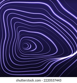 Vector abstract background with glowing wave swirls in motion. The concept of the movement of neon curves and spirals. Techno design.