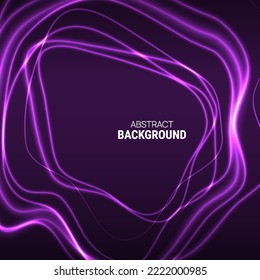 Vector abstract background with glowing wave swirls in motion. The concept of the movement of neon curves and spirals. Techno design.