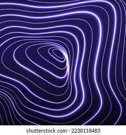 Vector abstract background with glowing wave swirls in motion. The concept of the movement of neon curves and spirals. Techno design.