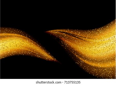Vector abstract background with gold smooth wave