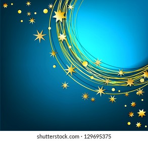 vector abstract background with gold stars