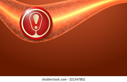 Vector abstract background and golden exclamation mark