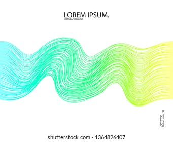 Vector abstract background with a gradient dynamic bright waves, lines. Wavy mesh dynamic lines 10 eps background. Illustration suitable for cover, design, text, advertising banner. 