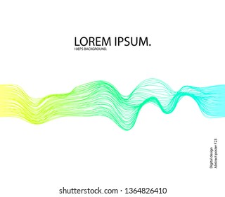 Vector abstract background with a gradient dynamic bright waves, lines. Wavy mesh dynamic lines 10 eps background. Illustration suitable for cover, design, text, advertising banner. 
