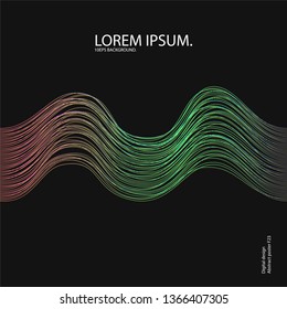 Vector abstract background with a gradient dynamic bright waves, lines. Wavy mesh dynamic lines 10 eps background. Illustration suitable for cover, design, text, advertising banner. 