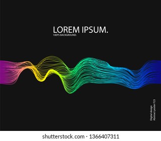 Vector abstract background with a gradient dynamic bright waves, lines. Wavy mesh dynamic lines 10 eps background. Illustration suitable for cover, design, text, advertising banner. 