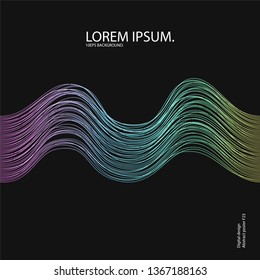 Vector abstract background with a gradient dynamic bright waves, lines. Wavy mesh dynamic lines 10 eps background. Illustration suitable for cover, design, text, advertising banner. 