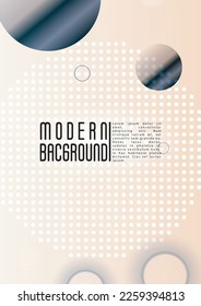 Vector Abstract Background with Gradient Mesh Holographic Circles. Hipster Graphic Template Design with Lines, Dots, Round Shapes. Dynamic Style for your Business Brochure.