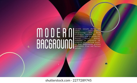Vector Abstract Background with Gradient Mesh Holographic Circles. Future Minimal Web Design with Abstract Composition. Innovation Style for your Business Cover.