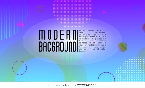 Vector Abstract Background with Gradient Mesh Holographic Circles. Bright Geometric Page Design with Lines, Dots, Round Shapes. Dynamic Style for your Business Brochure.