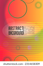 Vector Abstract Background with Gradient Mesh Holographic Circles. Hipster Graphic Template Design with Lines, Dots, Round Shapes. Simple Style for your Business Poster.